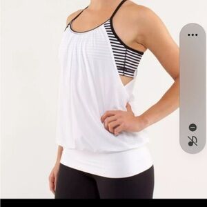 Lululemon Athletica White and Black Strappy Tank Top